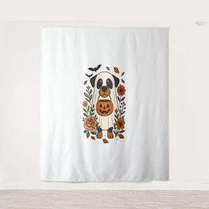 Halloween Rottweiler mit Blume Wandteppich