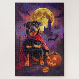 Halloween Rottweiler Vampire Pumpkins Beängstigend Puzzle