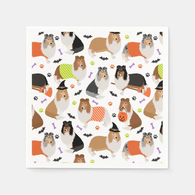 Halloween Rough Collie Napkins Serviette (Vorderseite)