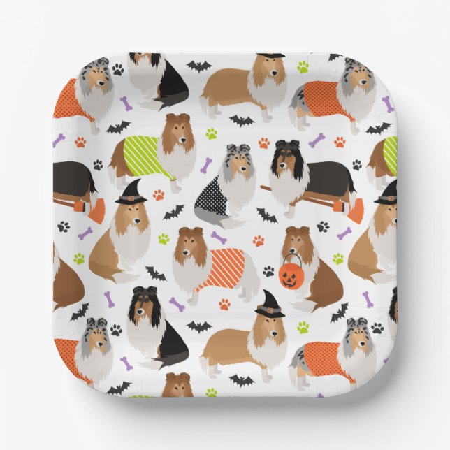 Halloween Rough Collie Paper Teller (Vorderseite)