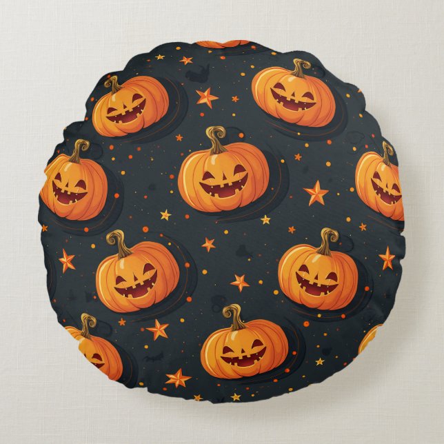 Halloween Round Pillow Rundes Kissen (Vorderseite)