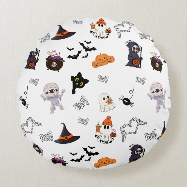 Halloween Round Pillow Rundes Kissen (Vorderseite)