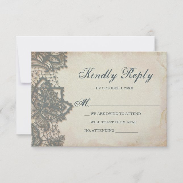 Halloween RSVP Card - Gothic Lace (Vorderseite)