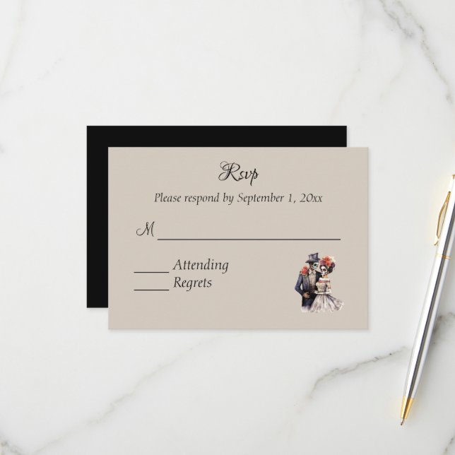 Halloween-RSVP RSVP Karte (Vorderseite/Rückseite Beispiel)