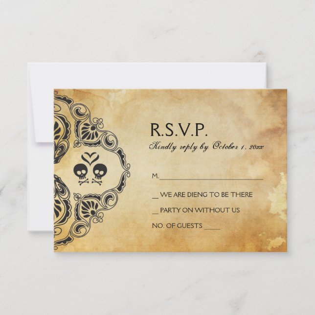 Halloween RSVP - Skull & Crossbones (Vorderseite)