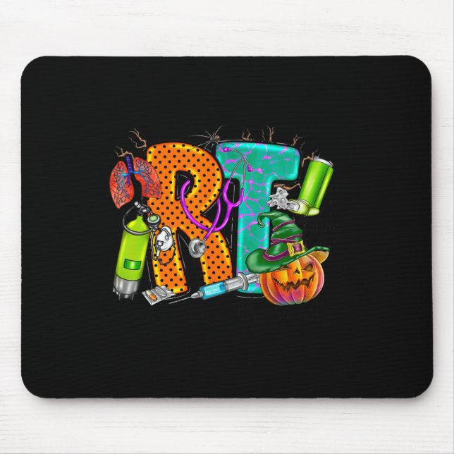Halloween RT Respiratorentherapeut spooky RT Kürbi Mousepad (Vorne)