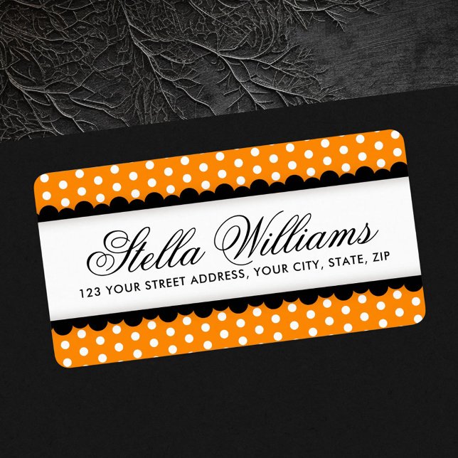Halloween-Rücksendeadresse Adressaufkleber (Halloween orange and black return address label)