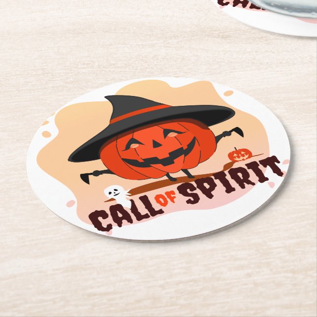 Halloween-Ruf Runder Pappuntersetzer (Angewinkelt)