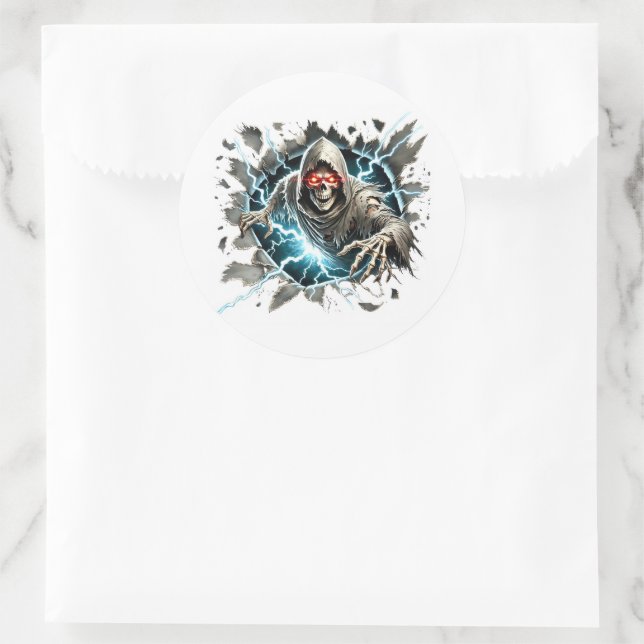 Halloween  runder aufkleber (Tasche)