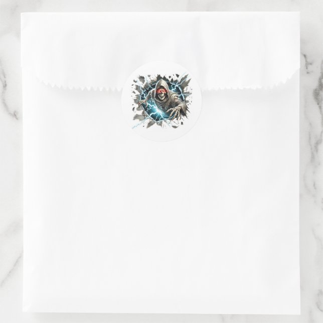 Halloween  runder aufkleber (Tasche)