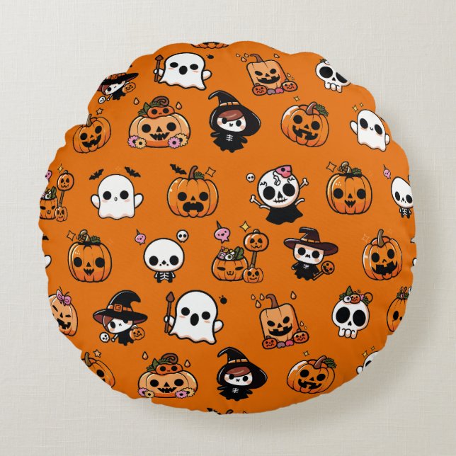 Halloween Rundes Kissen (Vorderseite)