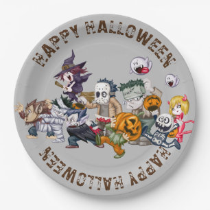 Halloween-Rundplatte Pappteller