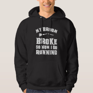 Halloween Running T Shirt Mein Besen brach Läufer