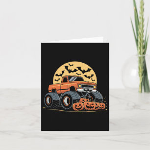 Halloween S for Kids Boys Monster Truck Pumpkins Karte