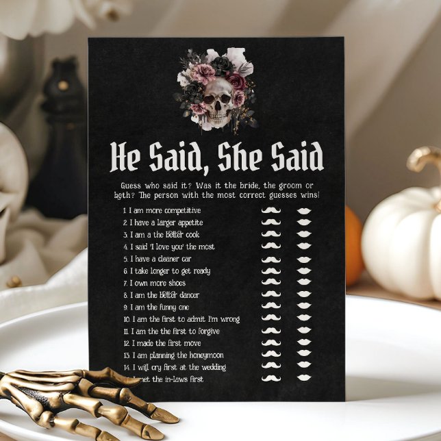 Halloween sagte er, sie sagte Brautparty Game Einladung (Halloween He Said, She Said Bridal Shower Game)