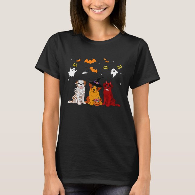 Halloween saint bernard Dogs  Mummy Witch Demon T-Shirt (Vorderseite)