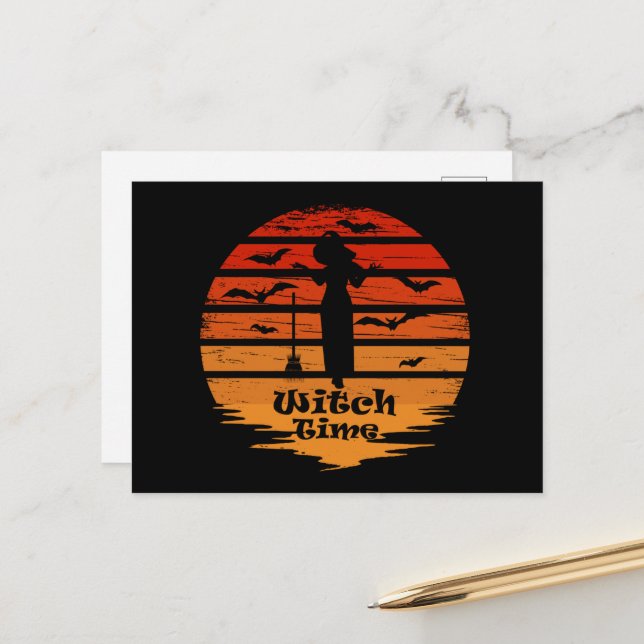 Halloween-Saison Feiertagspostkarte (Vorderseite/Rückseite Beispiel)