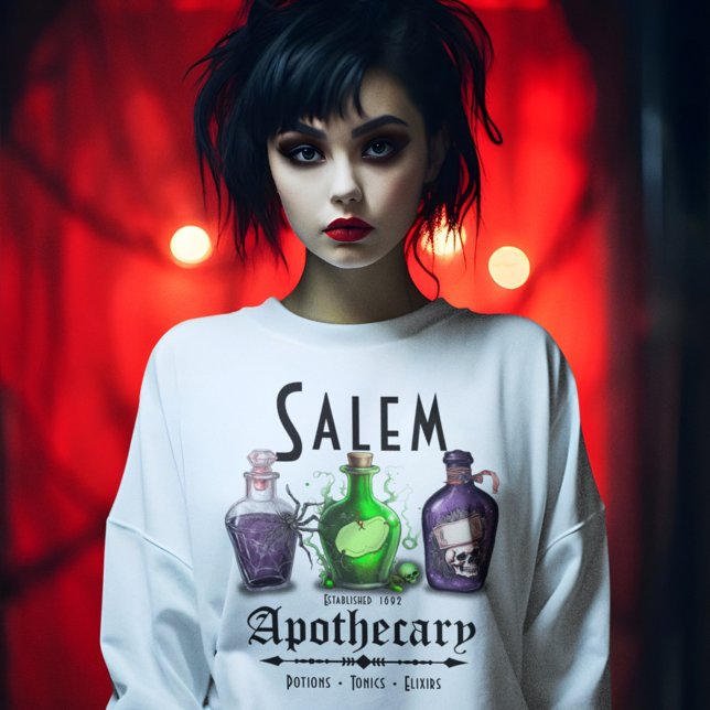 Halloween Salem Apothecary Potions Tonics Elixirs Sweatshirt (Von Creator hochgeladen)