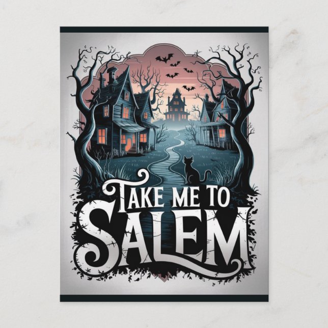 Halloween Salem Massachusetts Witch Lover Spooky Postkarte (Vorderseite)