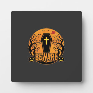 Halloween Sarg Vorsicht Kürbis Horror Design_1 Fotoplatte