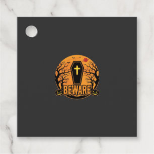Halloween Sarg Vorsicht Kürbis Horror Design_1 Geschenkanhänger