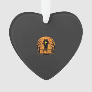 Halloween Sarg Vorsicht Kürbis Horror Design_1 Ornament