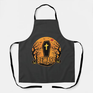 Halloween Sarg Vorsicht Kürbis Horror Design_1 Schürze
