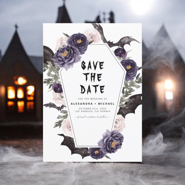 Halloween Save the Date Gothic Wedding Einladung (Von Creator hochgeladen)