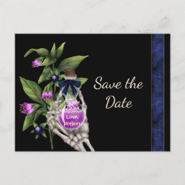 Halloween Save the Date mit Lila Liebe-Pop Ankündigungspostkarte