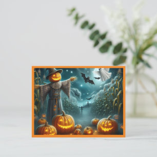 Halloween Scarecrow Feiertagspostkarte