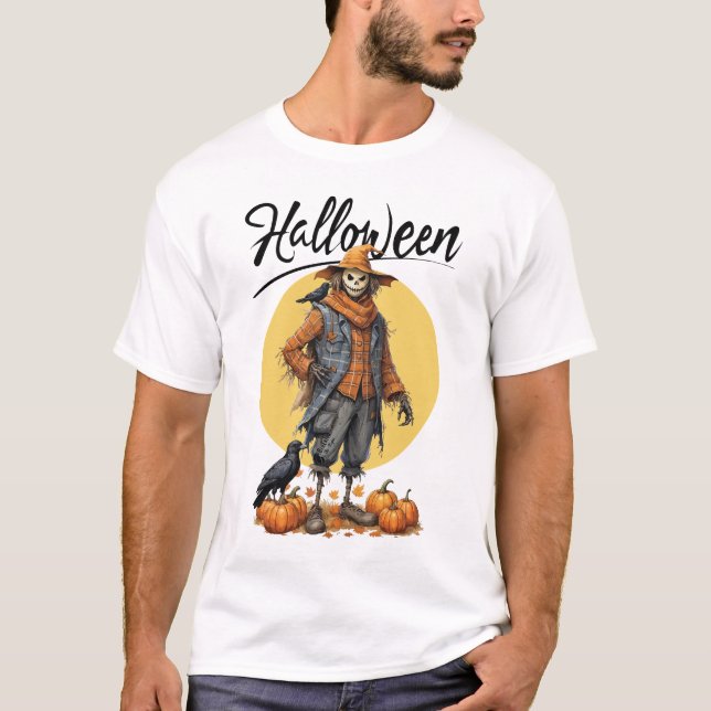 Halloween Scarecrow Men White T-Shirt (Vorderseite)
