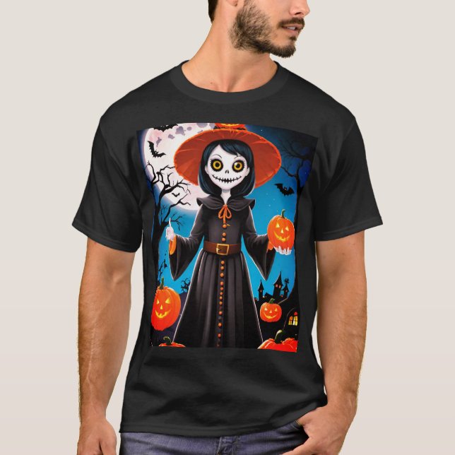 Halloween Scarecrow und KürbisT - Shirt (Vorderseite)