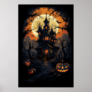 Halloween Scarecrow's Haunting Castle Poster