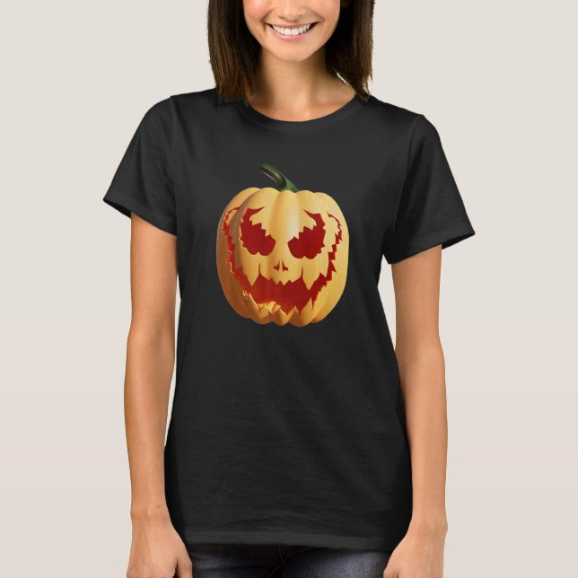 Halloween Scary Evil Pumpkin Funny Pumpkin Head Pr T-Shirt (Vorderseite)