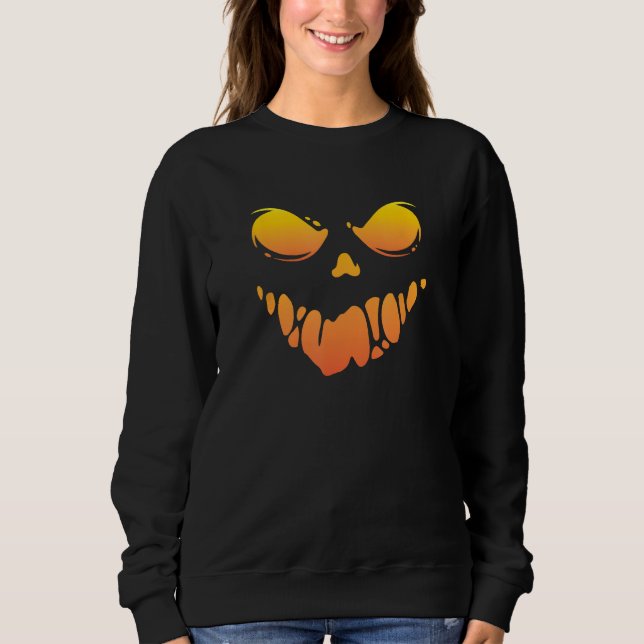 Halloween Scary Spooky Jack O Lantern Pumpkin Sweatshirt (Vorderseite)