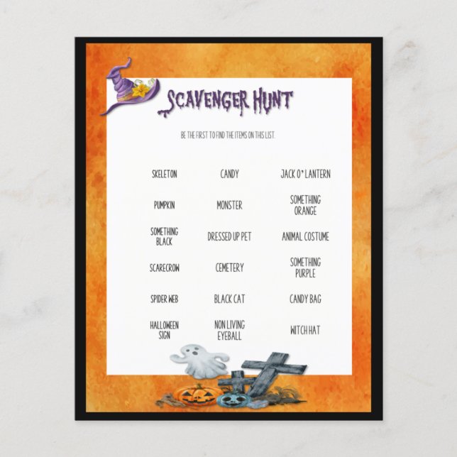 Halloween Scavenger Hunt Game (Vorderseite)