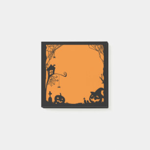 Halloween Scene Black Orange Post-it-Notizen Post-it Klebezettel