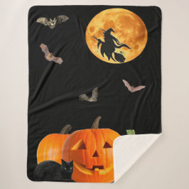 Halloween Scene Sherpa Blanket Sherpadecke