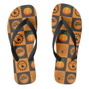 Halloween-Schachbrett Flip Flops