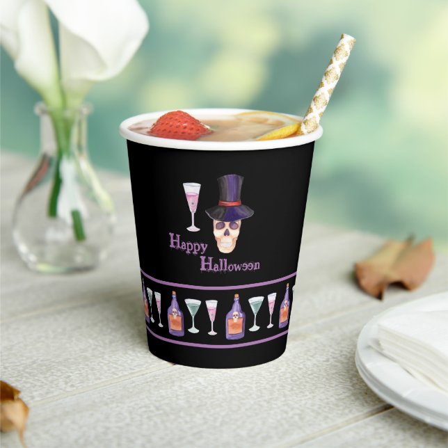 Halloween-Schädel mit Tränenpapier-Cup Pappbecher (In Situ)