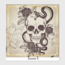 Halloween Schädel Muster Aufkleber.