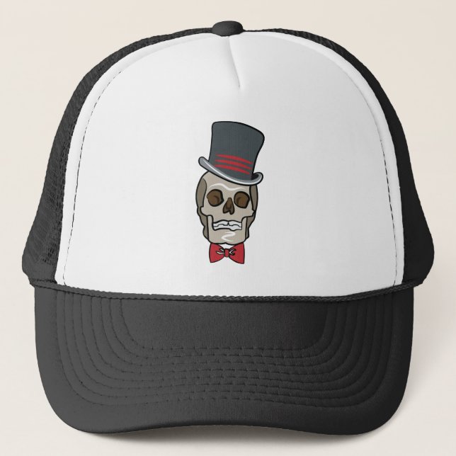 Halloween-Schädel Truckerkappe (Vorderseite)