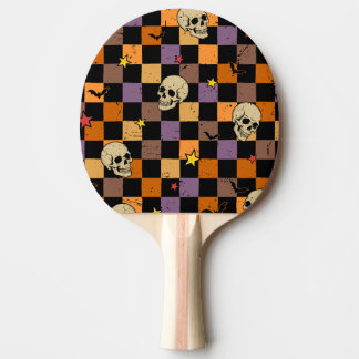 Halloween Schädel und Fledermäuse Tischtennis Schläger