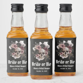 Halloween-Schädelbrille oder Die Brautparty Alkoholflaschenetikett