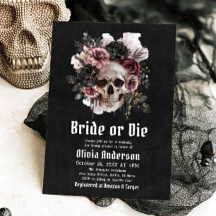 Halloween-Schädelbrille oder Die Brautparty Einladung