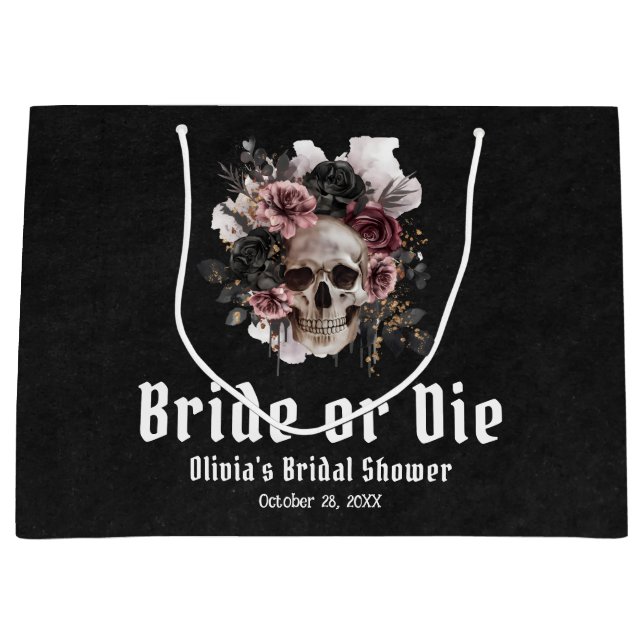 Halloween-Schädelbrille oder Die Brautparty Große Geschenktüte (Vorderseite)