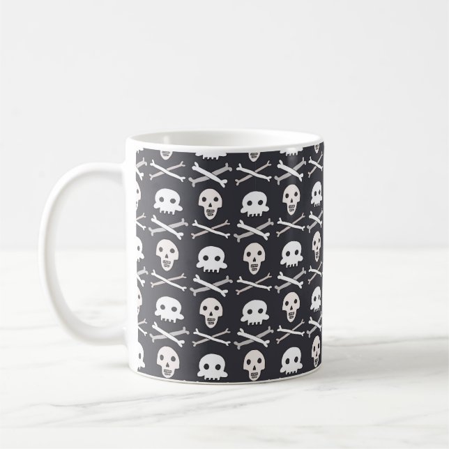 Halloween-Schädelmuster Kaffeetasse (Links)