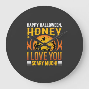 Halloween Schatz Ich Liebe Dich Sehr Schrecklich Große Wanduhr