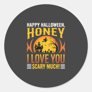 Halloween Schatz Ich Liebe Dich Sehr Schrecklich Runder Aufkleber