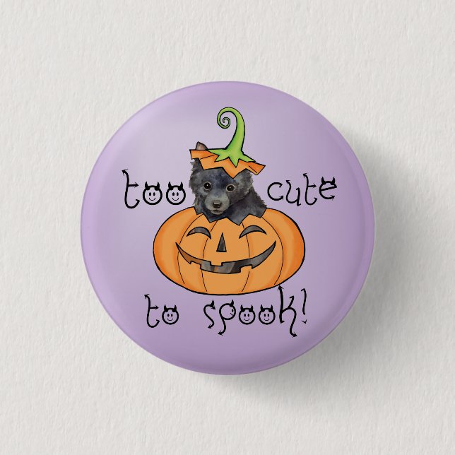 Halloween Schipperke Button (Vorderseite)